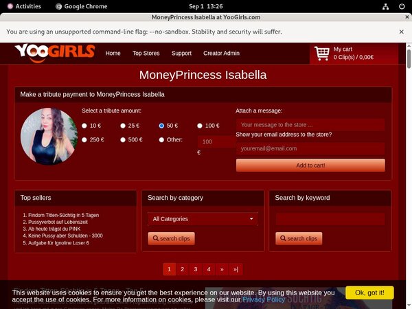 Moneyprincess Isabell Free Username