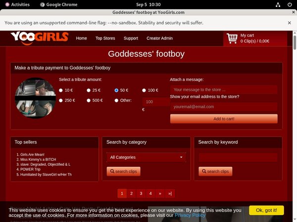 Sign Up For Goddesses Footboy